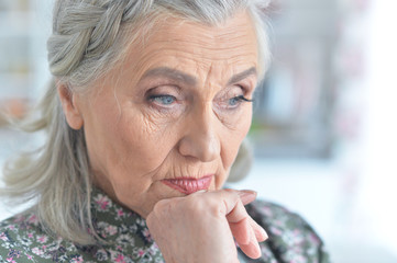 portrait of tired senior woman