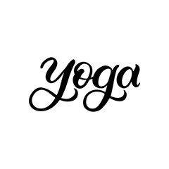 Hand drawn lettering card. The inscription: yoga. Perfect design for greeting cards, posters, T-shirts, banners, print invitations.