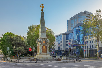 KRASNODAR, RUSSIA - MAY 2, 2017: Monument to the Cossacks. - obrazy, fototapety, plakaty