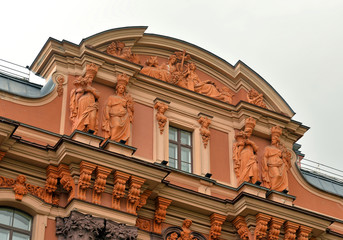 Fragment facade of palace in Saint Petersburg.