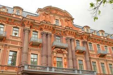 Fragment facade of palace in Saint Petersburg.