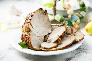 Homemade honey glazed ham