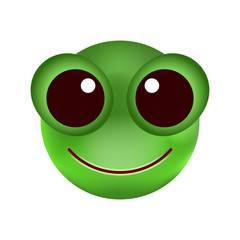 Cute Frog Emoticon on White Background. Isolated Vector Illustration 