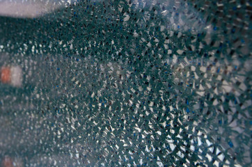 The showcase split into many fragments, the glass cracked