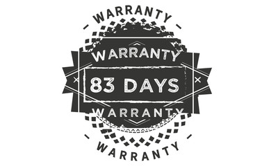 83 days warranty icon vintage rubber stamp guarantee