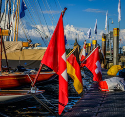 Flags of all resident countries at lake constance