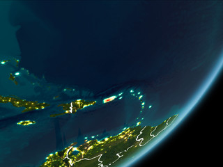 Puerto Rico on night Earth