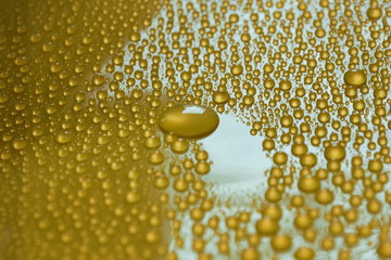 natural water drops on yellow background texture