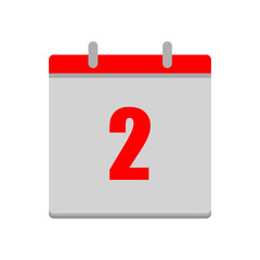 Fototapeta premium vector calendar date - day two - business office event sign, reminder icon