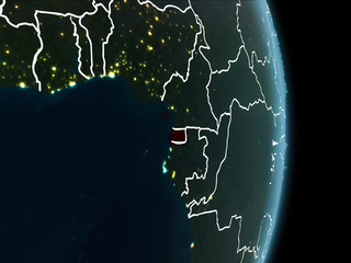 Orbit view of Equatorial Guinea at night