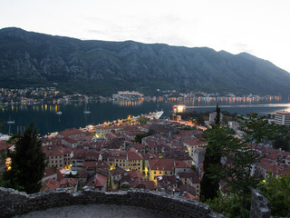 Kotor panorama from the fortress on the top of the hill