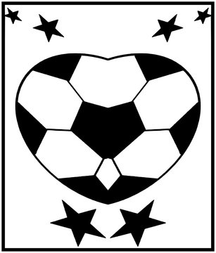 Image of a football heart with stars