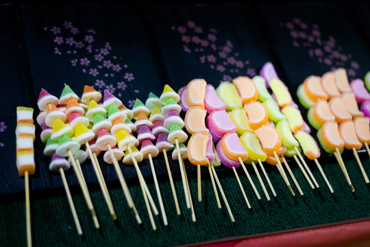 Thai sugar coated colorful jelly