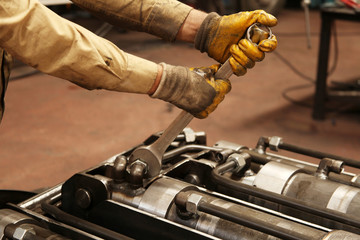 worker works in factory 