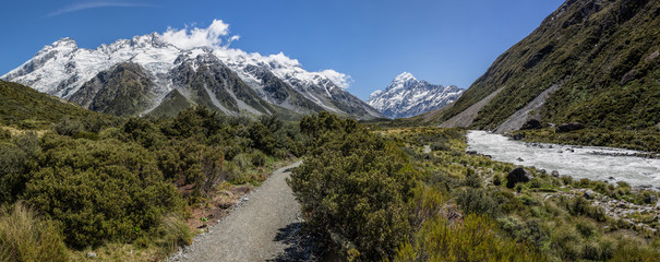 Panoramic view of Mount Cook, South Island, New Zealand