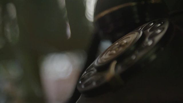 Rotary dial phone.