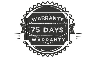 75 days warranty icon vintage rubber stamp guarantee