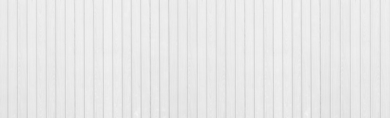 Panorama of White vintage wood plank pattern and seamless background