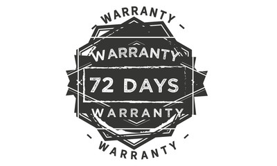 72 days warranty icon vintage rubber stamp guarantee