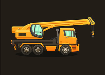 Fototapeta na wymiar Detailed vector illustration of truck crane.