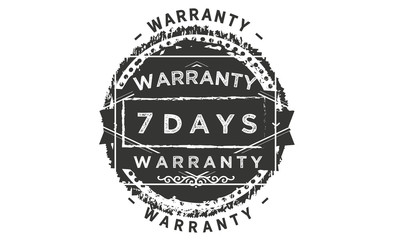 7 days warranty icon vintage rubber stamp guarantee