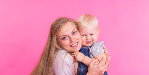 Mother with daughter happy together portrait child, family