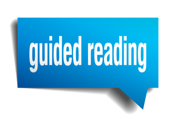 guided reading blue 3d speech bubble