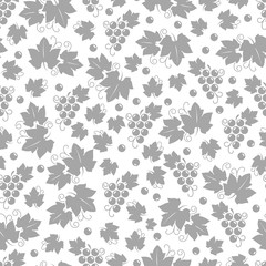 Leaves and grapes seamless pattern design
