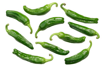 Padron peppers c. annuum, whole pods, top