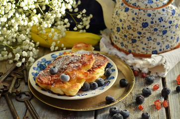 Traditional Polish pancakes with apples