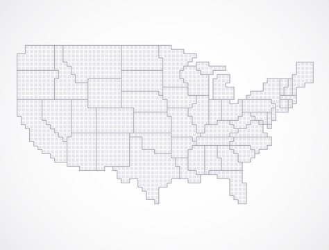 United states blank map with borders
