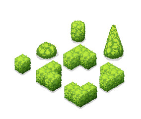 Isometric trees and park objects collection.
