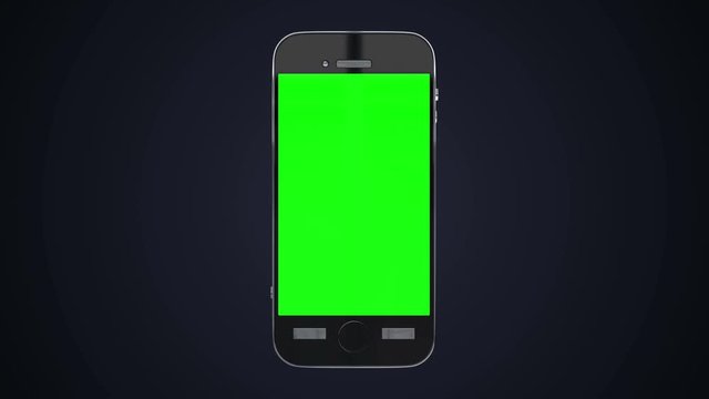 Smartphone turns on. Easy customizable green screen. Touchscreen device. Available in 4K FullHD and HD video render footage.