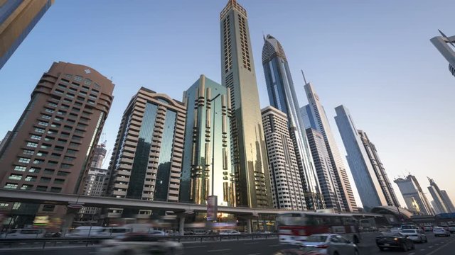 hyperlapse, Dubai Sheikh Zayed road, UAE
