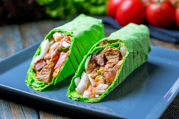 Vegetarian roll with soy meat