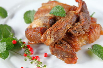fried pork or deep fried pork  (Thai food)