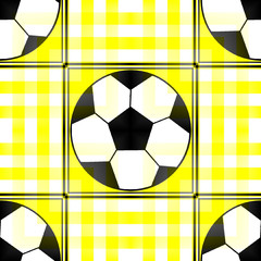 Seamless pattern with a soccer ball in a bright  translucent colors.