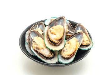 fresh mussel on white background