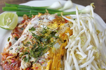 Fried noodle Thai style with egg is delicious