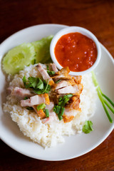 Thai crispy pork on rice