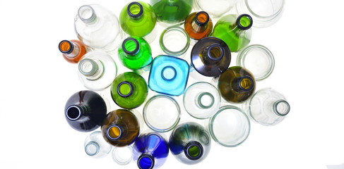 closeup of recycling glass