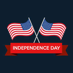 USA independence day with flag vector illustration design