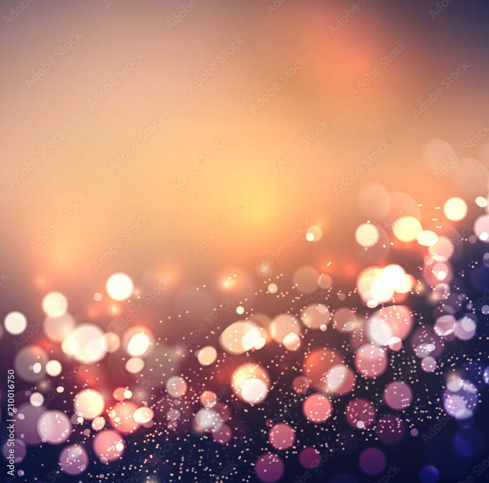 Poster Abstract background. Festive elegant abstract background with bokeh lights
