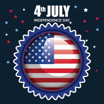 USA independence day seal stamp vector illustration design