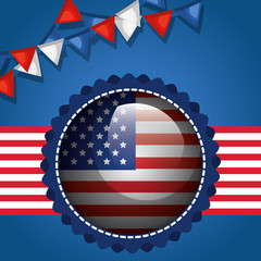 USA independence day with flag vector illustration design