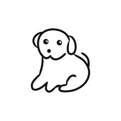Graphic image of a puppy on a white background,