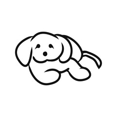 Graphic image of a puppy on a white background,