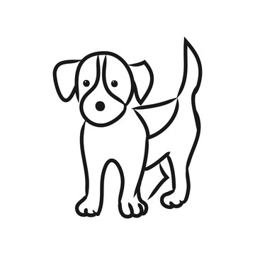 Graphic image of a puppy on a white background,