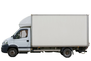 White truck on isolated background