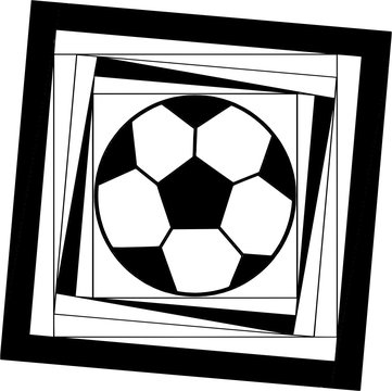  Image of a soccer ball in a frame with a illusion movement.
